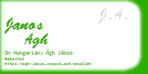 janos agh business card