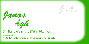 janos agh business card
